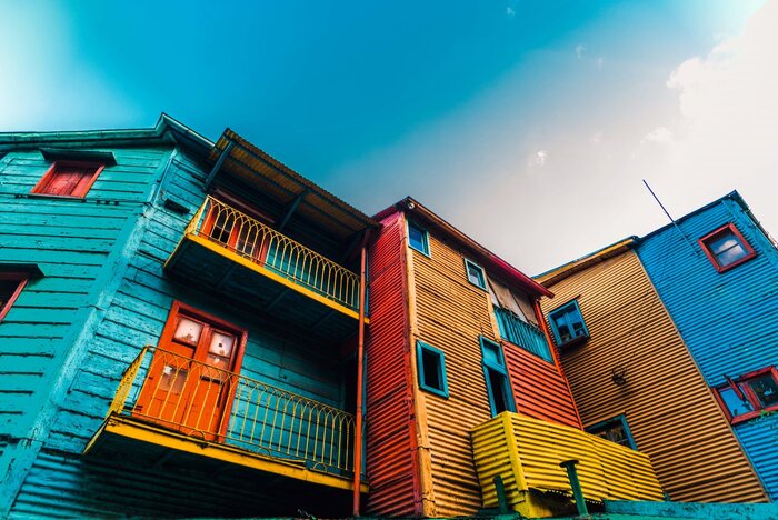 Bunte Häuser in La Boca in Buenos Aires