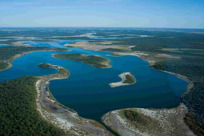 Luftansicht der Laguna Salado in der Region Chaco (© National Secretariat of Tourism of Paraguay)