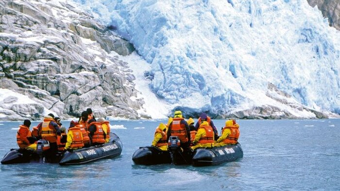 Zodiak-Ausflug am Pia-Gletscher
