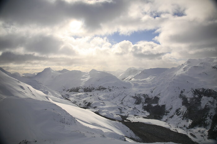 Verschneite Landschaft bei Ushuaia Eine verschneite Berglandschaft bei Ushuaia